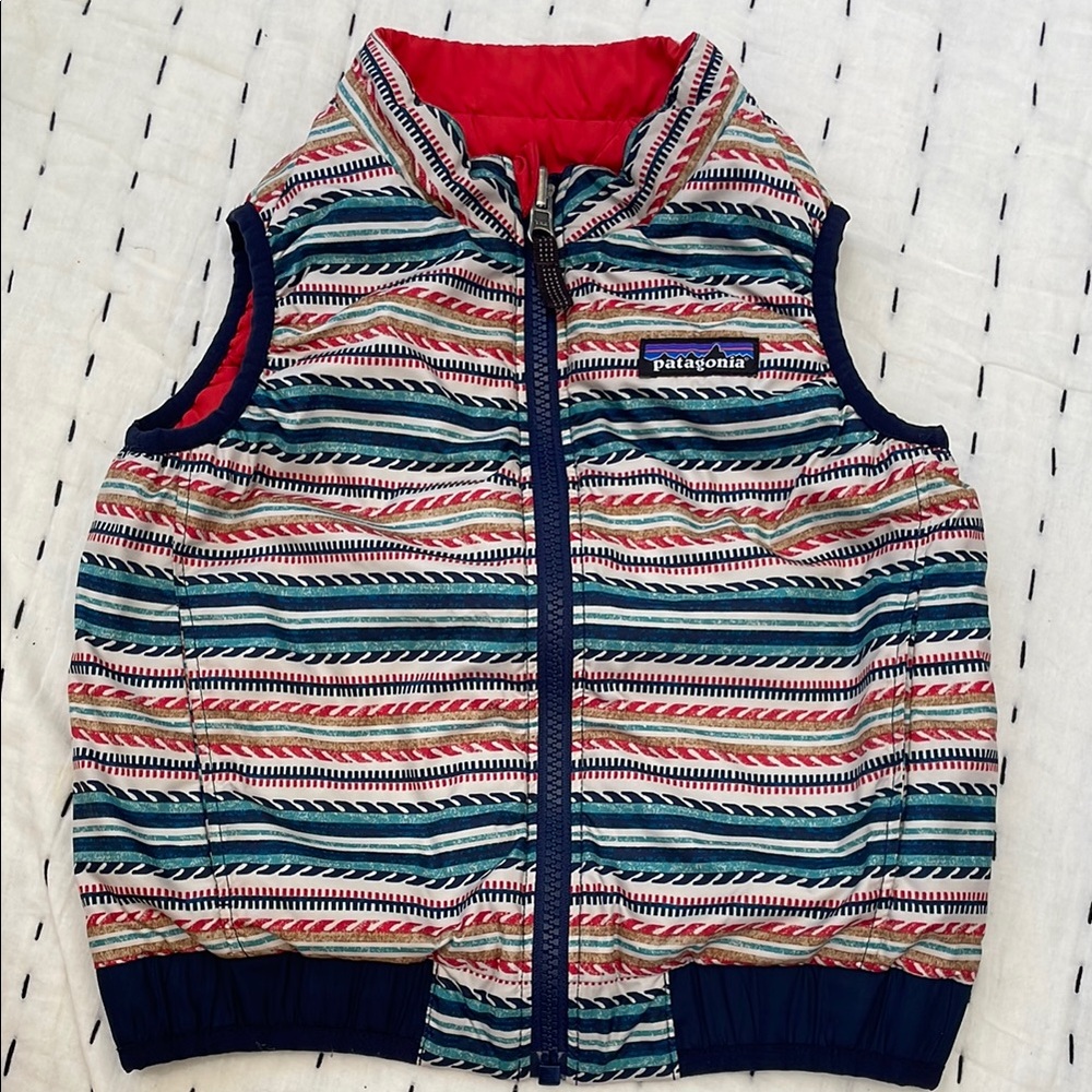 3T Patagonia Multicolor Reversible Striped Vest